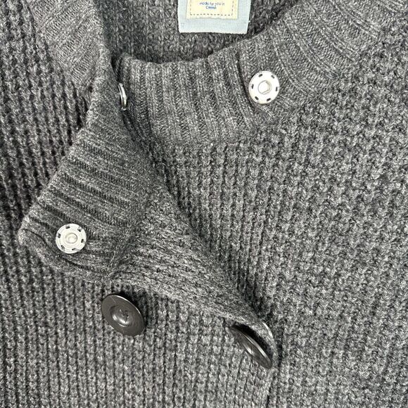 Old Navy Cardigan Sweater Wool Alpaca Blend Womens Medium Dark Gray Chunky Knit - Picture 5 of 12
